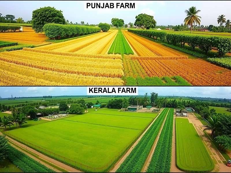 Ginger Frenzy regional levels showing Punjab farm and Kerala farm with distinct landscapes